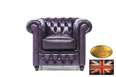 Wash-off purple 1 seat chesterfield sofa