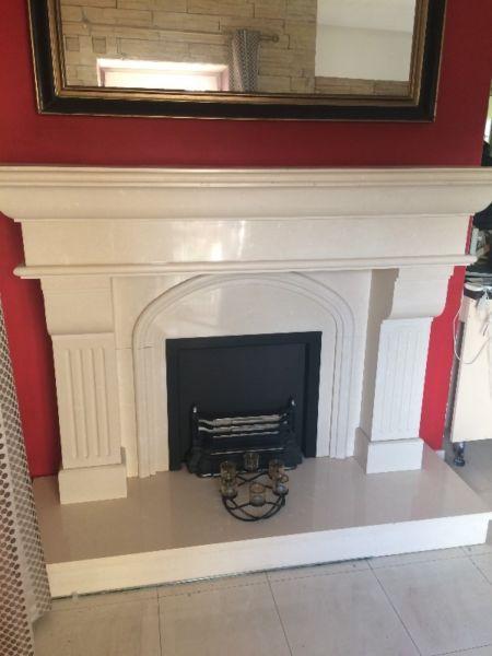 Marble ivory cream never used fireplace