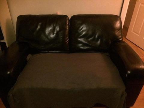 2 seats leather cauch to give away-FREE
