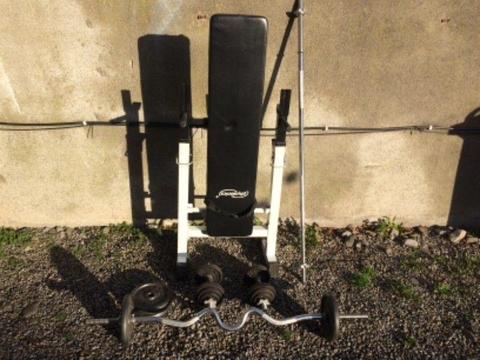 Starter weight bench and weights