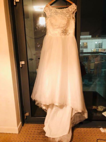 Wedding Dress with train size 14-16