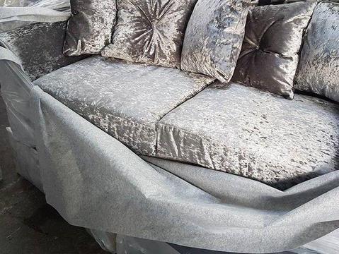 New crushed velvet sofa
