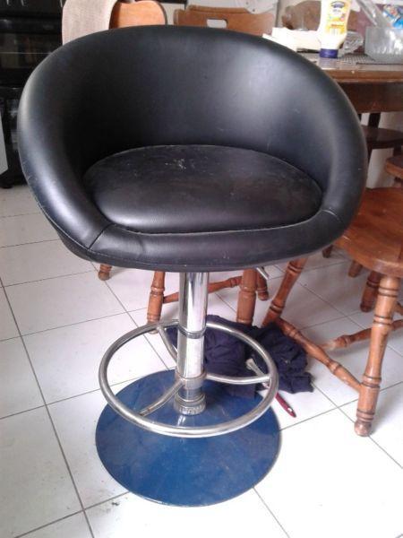 Black Leather stool