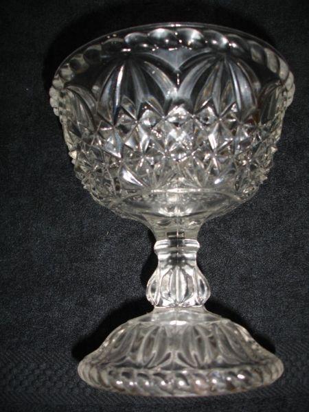 Antique Early American Clear Glass Compote Bowl circa late 1800's