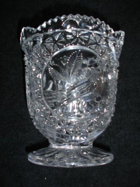 Vintage Hofbauer German Lead Crystal Byrdes Bird Footed Bowl/Vase