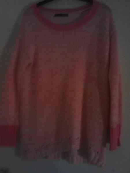 Nited Atmosphere pink and white jumper