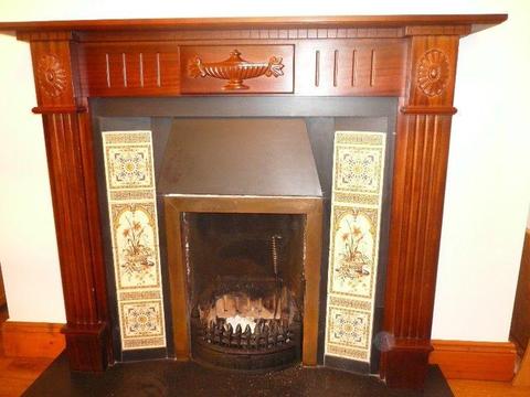 Fireplace with surround and hearth