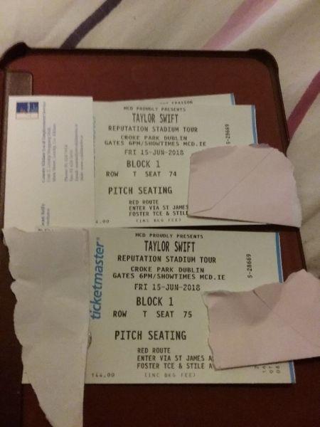 Selling 2 Taylor swift standing tickets for Fri 15th june