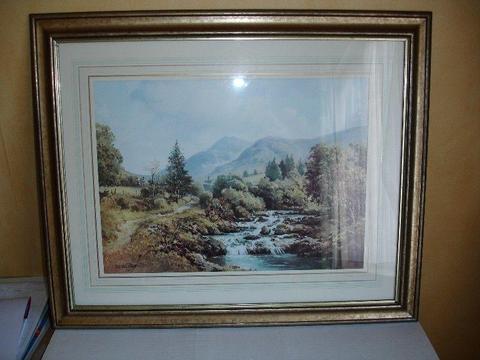 Beautiful Framed Print of the “Trassey” River, The Mournes by Denis Thornton