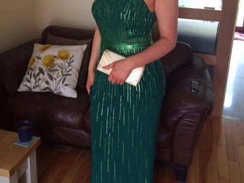 Emerald Green debs dress size 10/12 - perfect condition