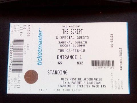 The Script Standing Tickets