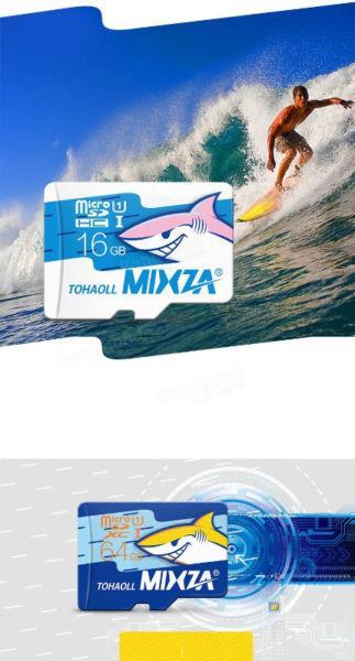 MIxza shark edition memory card 16gb micro SD card class 10 for smartphones camera MP3