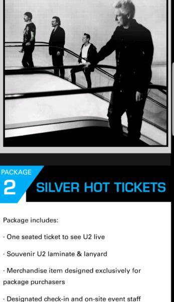 U2 Belfast 28 Oct 2018. 2 x VIP tickets. FACE VALUE