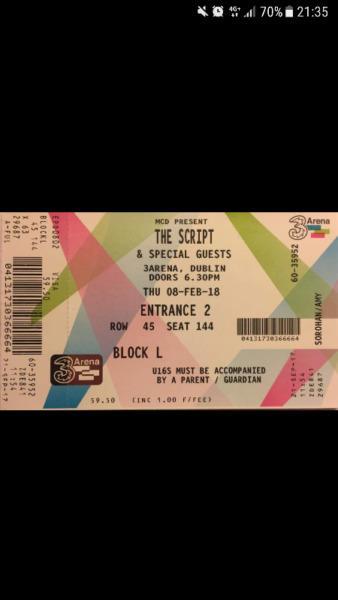 The script 6 seating tickets