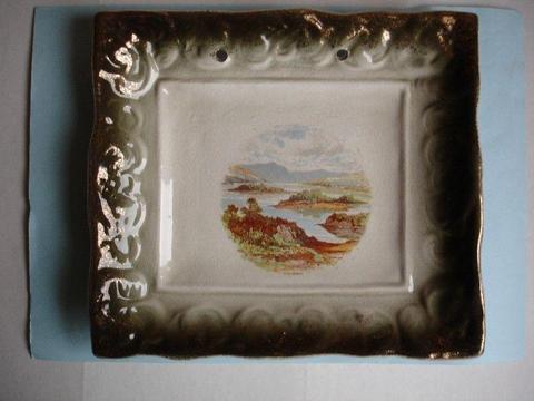 Pair of Beautiful Vintage Square Plates “Killarney Lakes”