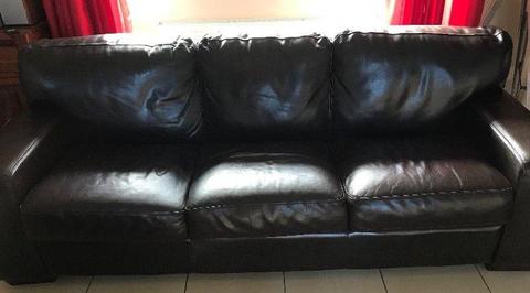 3+2 brown leather sofas