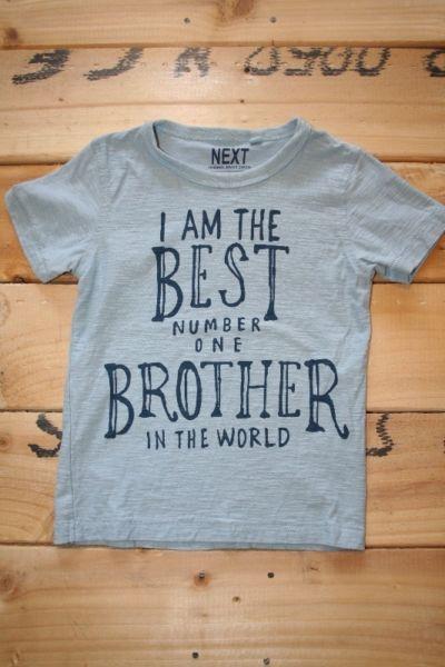 NEXT boy short sleeves top best brother 2-3 years