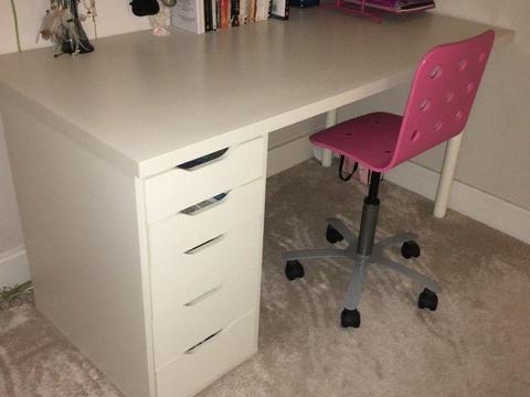 IKEA Alex/Linnmon white desk with drawers