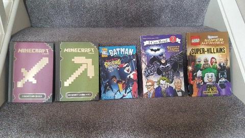 Batman & Minecraft Books - Selection of 5 Books