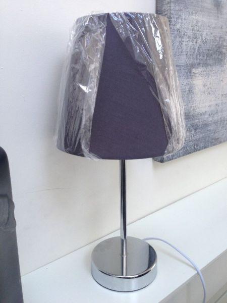 Contemporary Table Lamp with Charcoal Grey Shade