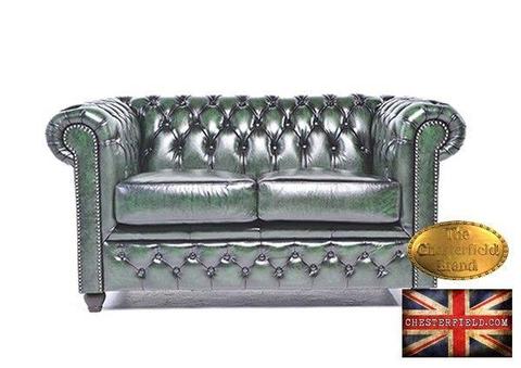 wash-off green 2 seat chesterfield sofa