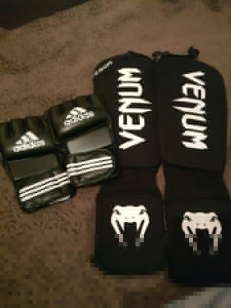 MMA Gloves & Venum Kick Boxing Shin Guards