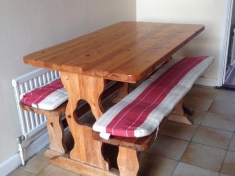 Dining table & 2 Benches