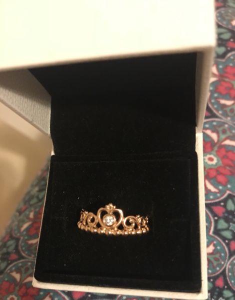 Pandora gold princess ring