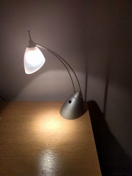 Desk lamp with frosted glass lampshade