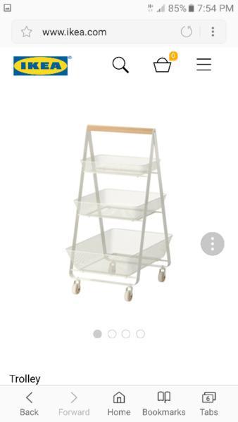Movable storage trolley