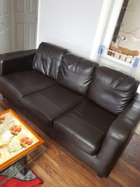 Leather 3 seat and 2 seat sofa for sale