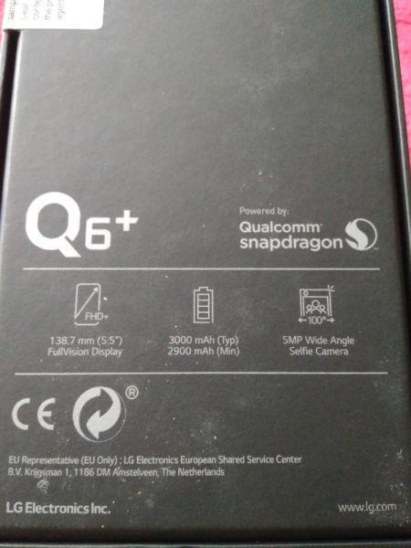 LG Q6+ factory unlocked Dual SIM 4GB RAM/64GB storage - like new