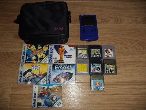 Nintendo Gameboy Colour With Travel Case and 7 Games