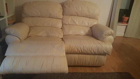Leather recliner - large 2 seater couch, excellent condition