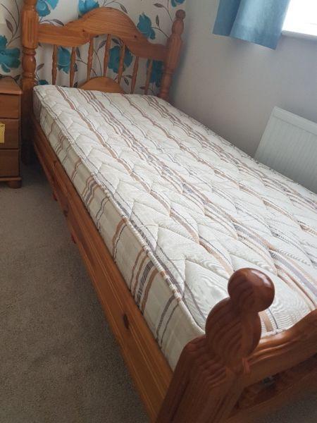 Single bed and mattress