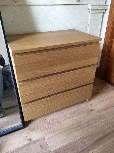Ikea Malm Chest of 3 Drawers