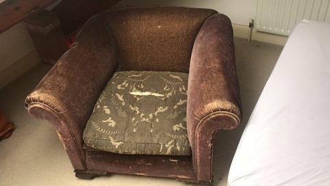 Very Old and comfortable but in need of reupholstering