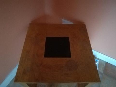 Coffee tables Oak with black glass