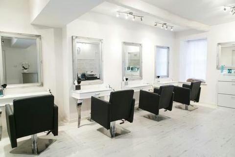 SALON FURNITURE SET - 4 salon chairs, 4 mirrors ornate, 4 x dress out tables, 1 x reception desk