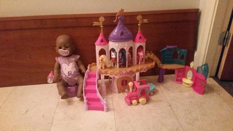 Dolls Baby Born and castle