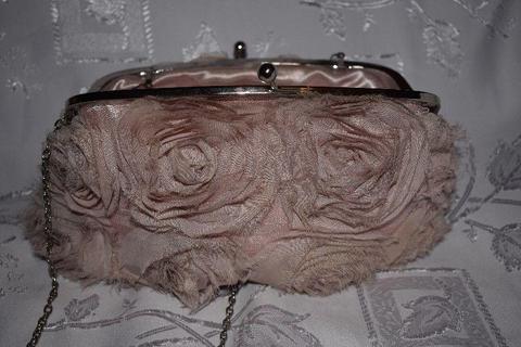 pink flowers new look purse