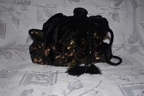 vintage velvet and sequins bag