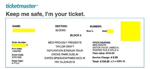 TAYLOR SWIFT TICKETS - Same as the price I paid ** See description (2)