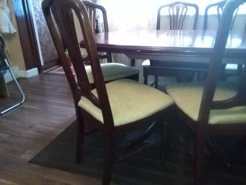Unused six-chair table