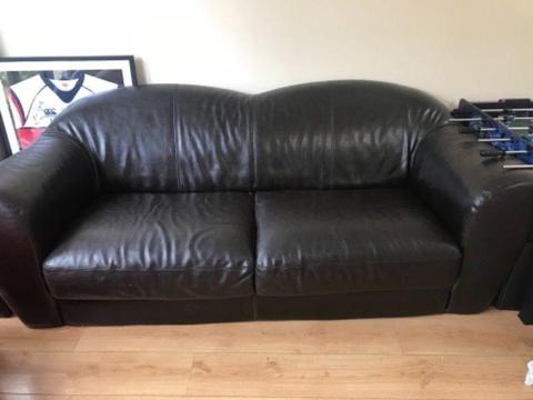 2 seater and 3 seater leather sofas