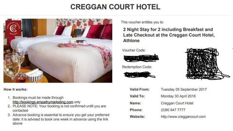 Creggan Court Hotel voucher
