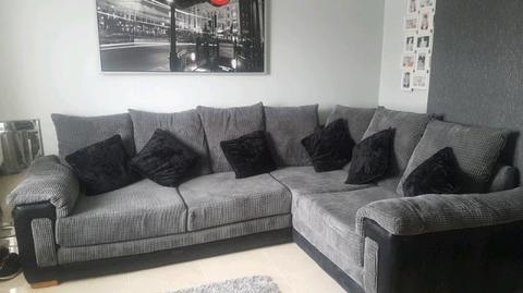 Corner sofa Grey and Black