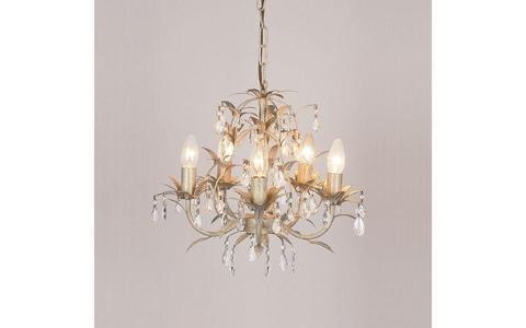 chandelier - cream and clear glass