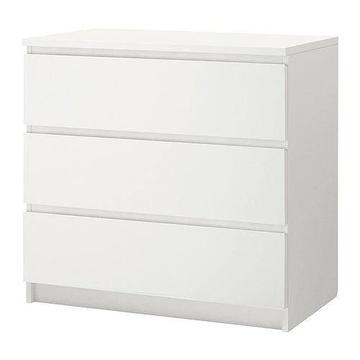 Chest of 3 drawers IKEA MALM White