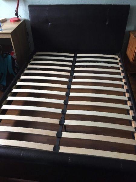 leather double bed